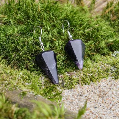 Boucles d'oreilles en améthyste (pyramides)