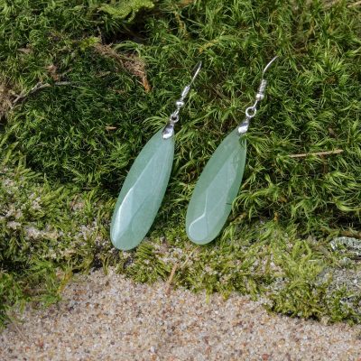 Boucles d'oreilles en aventurine (gouttes)