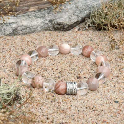 Bracelet de feldspath et de quartz clair