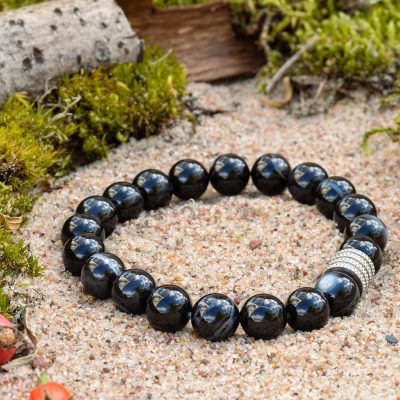 Bracelet en agate noire