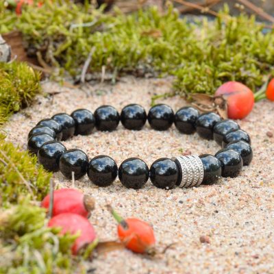 Bracelet en obsidienne noire