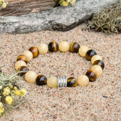 Bracelet en Calcite et Oeil de Tigre