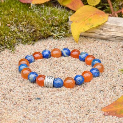 Bracelet en lapis-lazuli et cornaline
