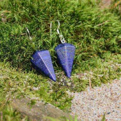 Boucles d'oreilles en lapis-lazuli (pyramide)