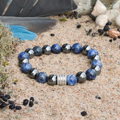 Bracelet en sodalite et hématite
