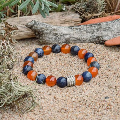 Bracelet en sodalite et cornaline