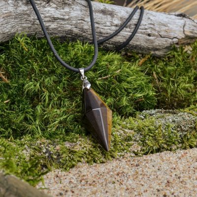 Pendentif œil de tigre (pyramide)