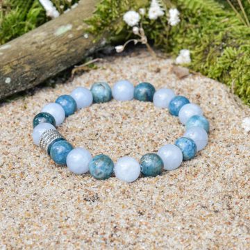 Bracelet aigue-marine et apatite