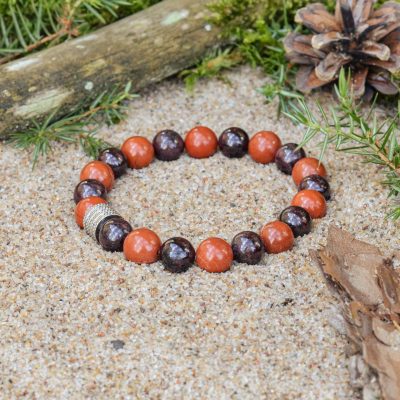 Bracelet en grenat et jaspe rouge