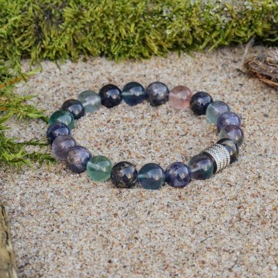 Bracelet en fluorite et jolite