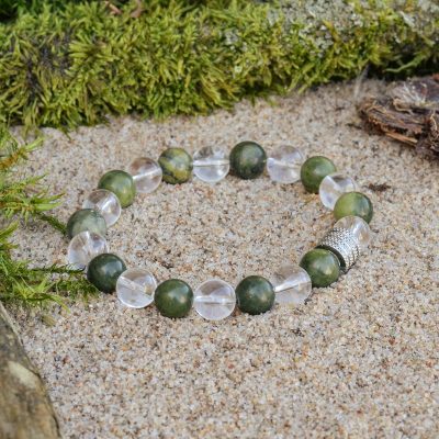 Bracelet de néphrite (Jade) et de quartz clair