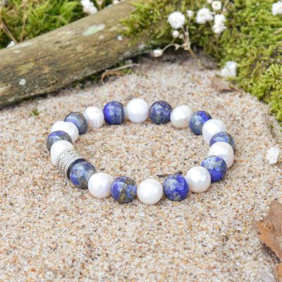 Bracelet de perles de culture et de lapis-lazuli