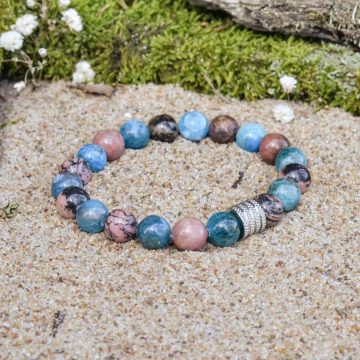Bracelet en Apatite et Rhodonite