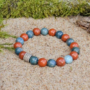Bracelet en Jaspe Rouge et Apatite